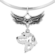 Irish Wolfhound Memorial Necklace, Angel Wing Jewelry