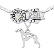 Custom Italian Greyhound Rosette Necklace, Grand Champion Jewelry