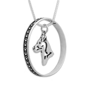 Jack Russell Terrier Necklace w/Paw Print Enhancer, Head