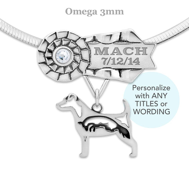 Jack Russell Terrier Customized Rosette Necklace, RATM Jewelry