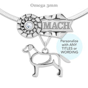 Personalized Labrador Retriever Ribbon Pendant, Custom Championship Jewelry for Labrador Retriever Lovers