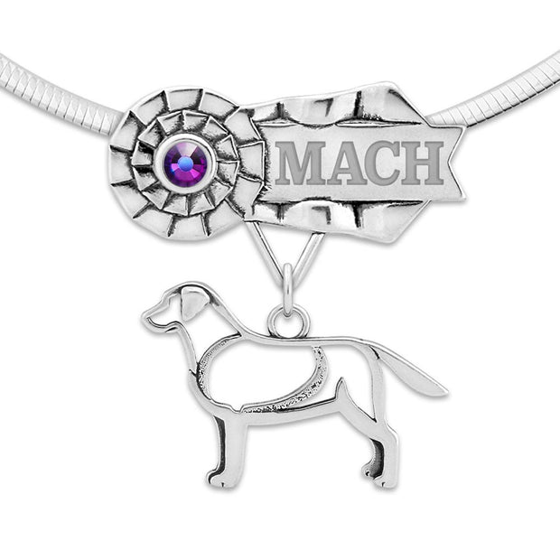 Personalized Labrador Retriever Ribbon Pendant, Custom Championship Jewelry for Labrador Retriever Lovers