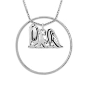 Sterling Silver Maltese Necklace w/Paw Print Enhancer, Body