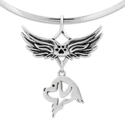 Newfoundland Memorial Necklace, Angel Wing Jewelry