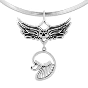 Poodle Memorial Necklace, Angel Wing Jewelry