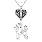 Poodle Angel Pendant, Sterling Silver Custom Memorial Keepsakes