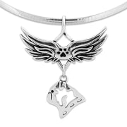 Pug Memorial Necklace, Angel Wing Jewelry