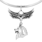 Samoyed Memorial Necklace, Angel Wing Jewelry