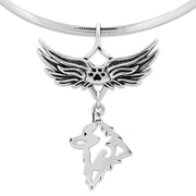 Schipperke Memorial Necklace, Angel Wing Jewelry