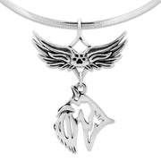 Scottish Terrier Memorial Necklace, Angel Wing Jewelry