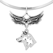 Shiba Inu Memorial Necklace, Angel Wing Jewelry