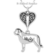 Saint Bernard Angel Pendant, Sterling Silver Custom Memorial Keepsakes