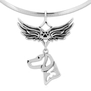 Vizsla Memorial Necklace, Angel Wing Jewelry