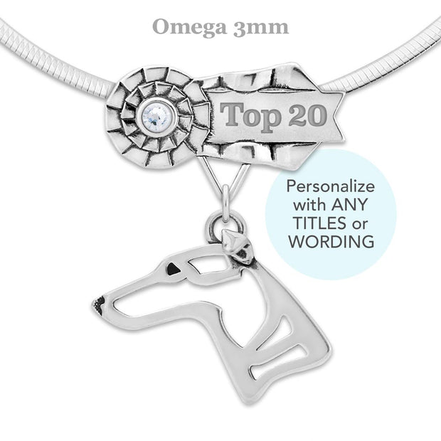 Whippet Best In Show Necklace & Jewelry, Custom Dog Title Gifts, Personalized Dog Title Jewelry