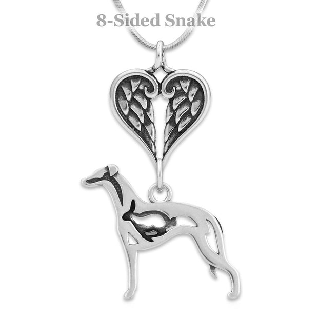 Whippet Angel Pendant, Custom Memorial Keepsakes