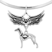 Whippet Memorial Pendant, Pet Loss Jewelry