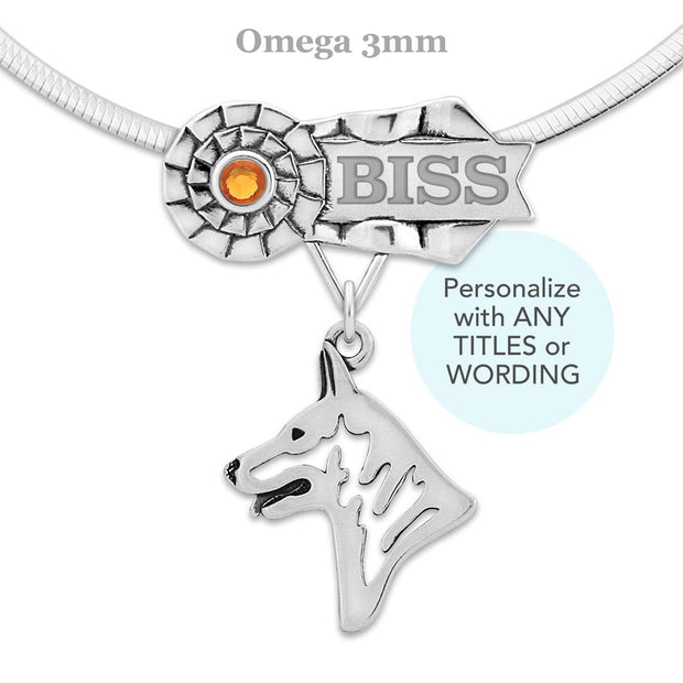 White Shepherd Best In Show Necklace & Jewelry, Custom Dog Title Gifts, Personalized Dog Title Jewelry