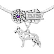 Best In Show White Shepherd Necklace, Dog Show Grand Champion Jewelry