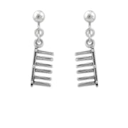 Agility Weave Pole Earrings In Sterling Silver