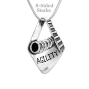 Dog Agility A-Frame and Tunnel, pendant In Sterling Silver