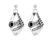 Dog Agility A-Frame and Tunnel, Earrings In Sterling Silver