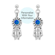 Personalized Victory Paws Earrings In Sterling Silver