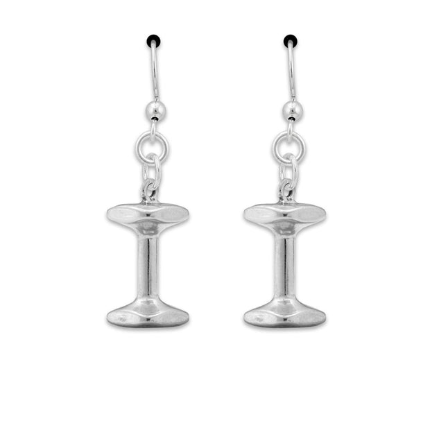 Dumbbell Earrings In Sterling Silver