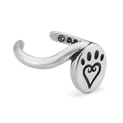 Sterling Silver Paw Print Toe Ring, Etched In My Heart