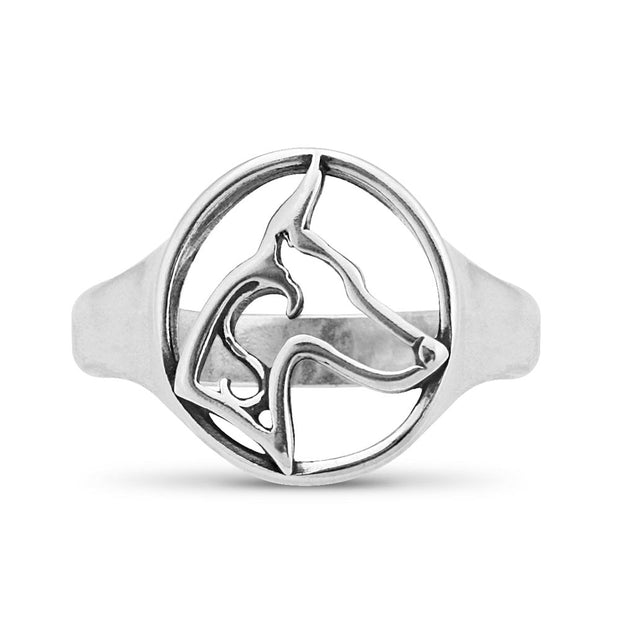 Sterling Silver Doberman Pinscher Ring