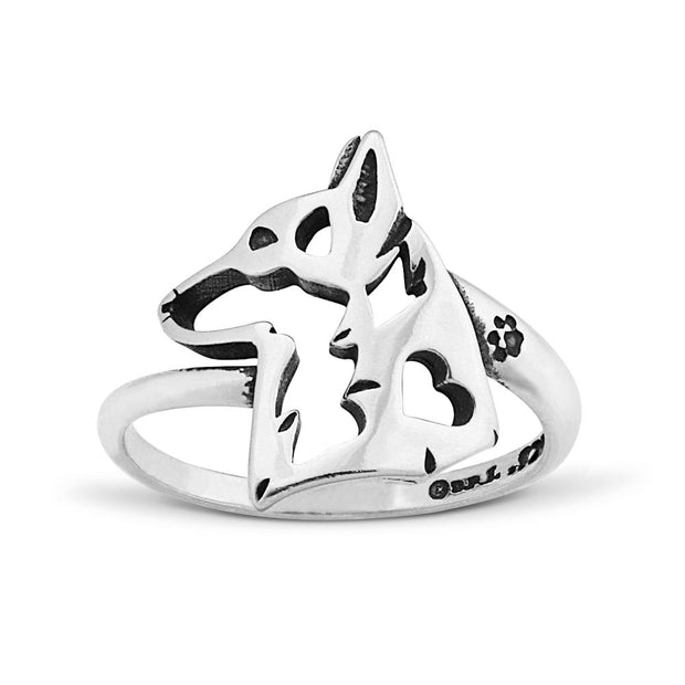 Sterling Silver Pembroke Corgi Ring