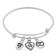 Paw Print Bracelet, Sterling Silver We Love Paws Charm Bracelet