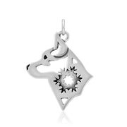 Alaskan Klee Kai Pendant Head Design in Sterling Silver.