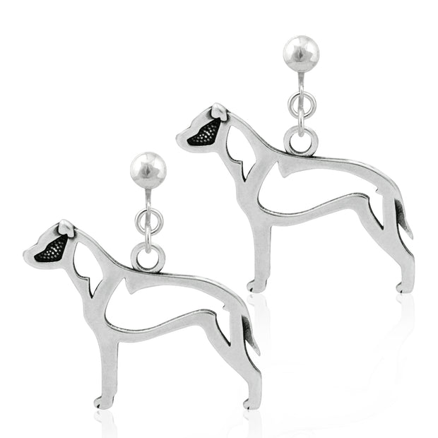 Sterling Silver American Staffordshire Terrier Earrings