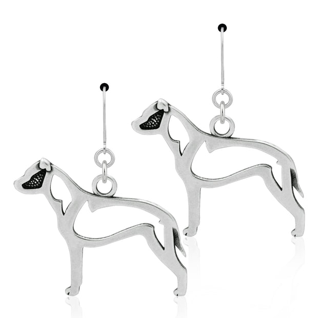 Sterling Silver American Staffordshire Terrier Earrings