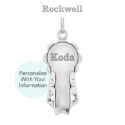 Personalized 8-Crystal 1st Ribbon Necklace in Sterling Silver, Award Jewelry