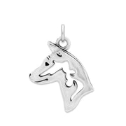 Basenji Pendant Head Design in Sterling Silver.