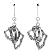 Bearded Collie Earrings Head Design in Sterling Silver in Leverback.