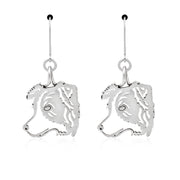 Border Collie Earrings in Sterling Silver