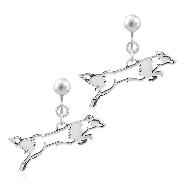 Jumping Border Collie Earrings