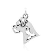 Boxer Necklace Charm in Sterling Silver