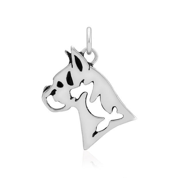 Boxer Pendant Head Design in Sterling Silver.