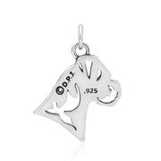 Boxer Necklace Charm in Sterling Silver