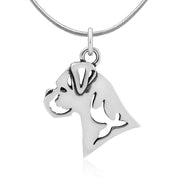 Boxer Necklace Charm in Sterling Silver