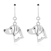 Brittany Spaniel Earrings Head Design in Sterling Silver in Leverback.