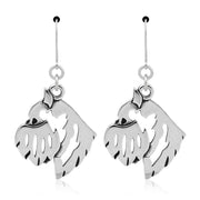 Brussels Griffon Earrings Head Design in Sterling Silver in Leverback.