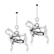 Brussels Griffon Earrings Body Design with Rat in Sterling Silver in Leverback.