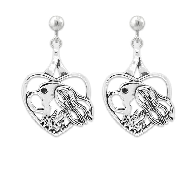 Cavalier King Charles Spaniel Heart Earrings