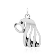 Cavalier King Charles Spaniel Pendant Head Design in Sterling Silver.