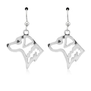 Chesapeake Bay Retriever Earrings Head Design in Sterling Silver in French Hook.