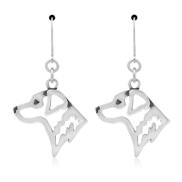 Chesapeake Bay Retriever Earrings Head Design in Sterling Silver in Leverback.